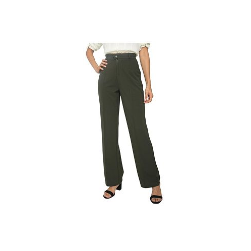 Standards & Practices Womens Pin tuck Stretch Crepe Wide Leg Trouser