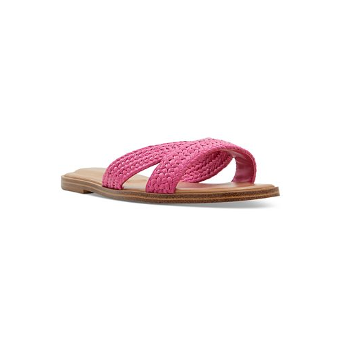 ALDO Womens Caria Raffia Crisscross Slide Flat Sandals