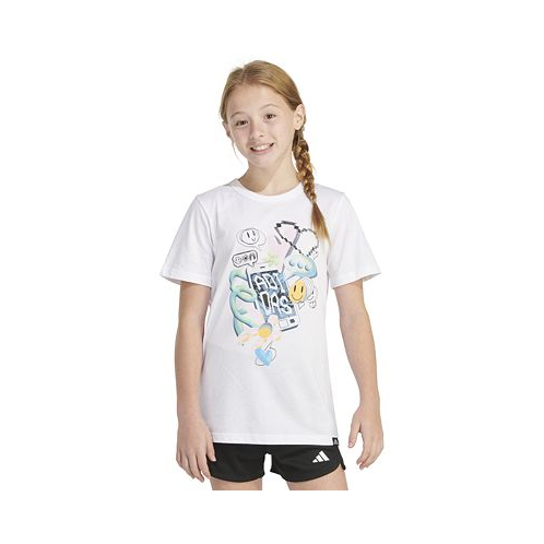 Adidas Big Girls Short-Sleeve Cotton Logo Graphic T-Shirt