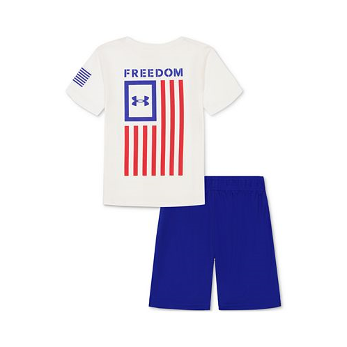 Under Armour Toddler & Little Boys UA Freedom Flag Graphic T-Shirt & Shorts 2 Piece Set