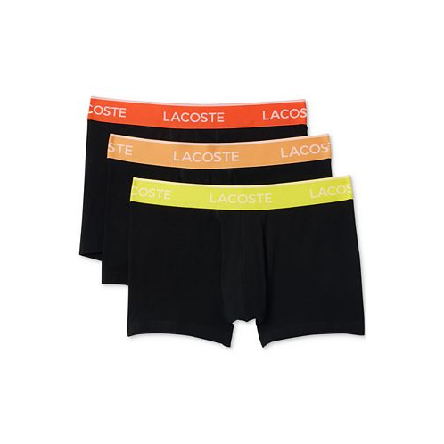 Lacoste Mens Casual Classic Colorful Waistband Trunk Set 3 Pack