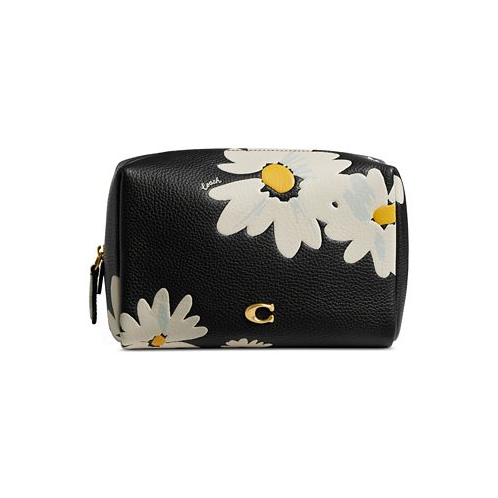 COACH Leather Cosmetic Pouch with Floral Print
