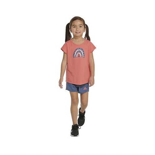Adidas Little & Toddler Girls Graphic T-Shirt & Mesh Shorts 2 Piece Set