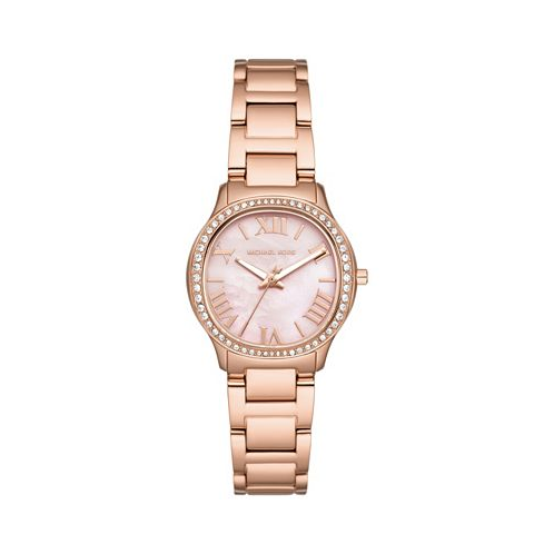 Michael Kors Womens Sage Three-Hand Rose Gold-Tone Stainless Steel Watch 31mm
