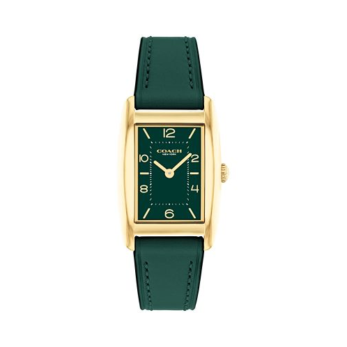 COACH Womens Reese Green Leather Watch 24mm