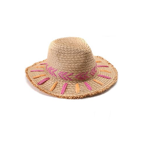 Vince Camuto Embroidered Straw Panama Hat