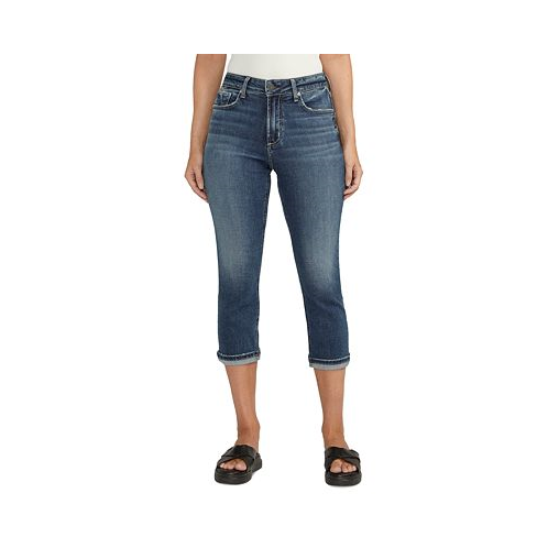 Silver Jeans Co. Womens Avery High-Rise Curvy-Fit Capri Jeans