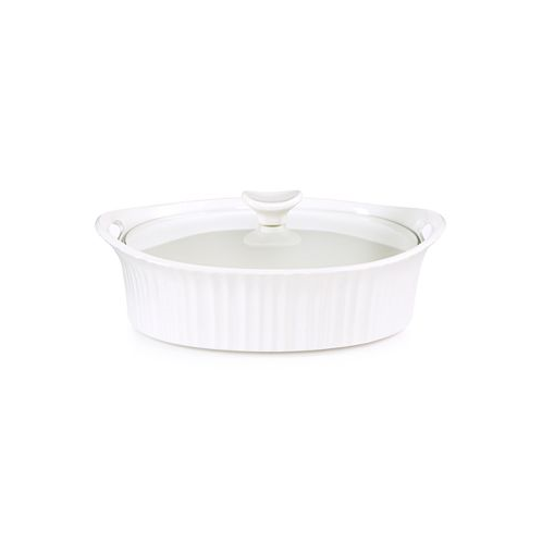 Corningware French White 2.5-Qt. Oval Casserole with Glass Cover