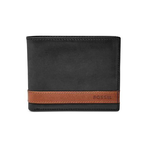 Fossil Mens Quinn Bifold With Flip ID Leather Wallet
