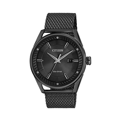 Mens Drive From Citizen Eco-Drive Black Mesh Stainless Steel Bracelet Watch 42mm
