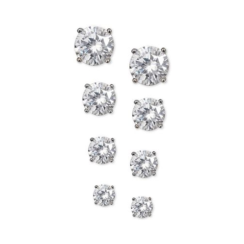 Giani Bernini 4-Pc. Set Cubic Zirconia Stud Earrings in Sterling Silver