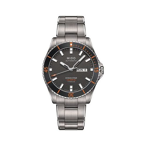 Mido Mens Swiss Automatic Ocean Star Captain V Titanium Bracelet Watch 42.5mm