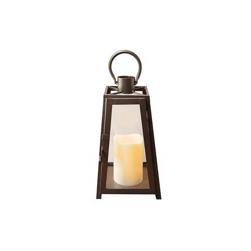 JH Specialties Inc/Lumabase Lumabase Warm Black Tapered Metal Lantern with LED Candle