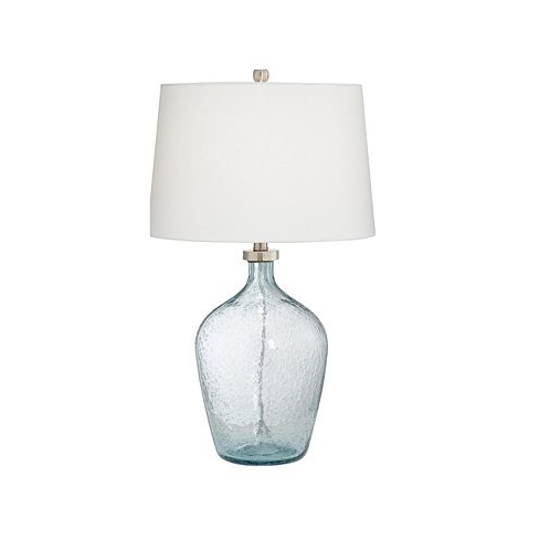 Pacific Coast Clear Blue Bubble Glass Table Lamp