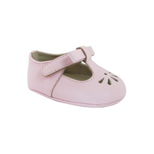 Baby Deer Baby Girl Soft Leather-Like T-Strap with Bow and Perforation