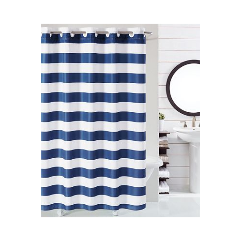 Hookless Cabana Stripe Shower Curtain with Liner 71 x 74