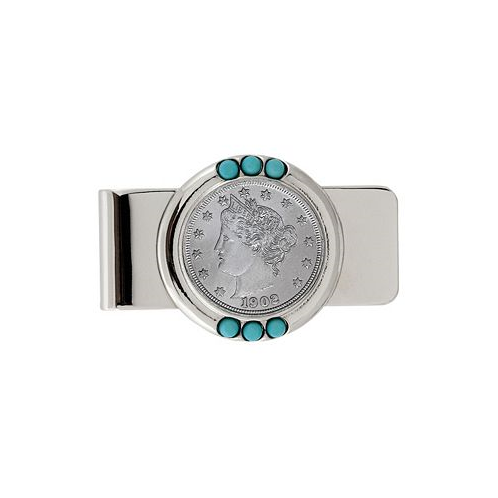 American Coin Treasures Mens Liberty Nickel Turquoise Coin Money Clip