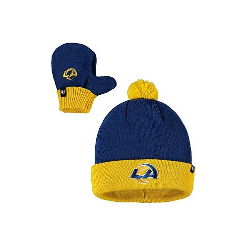 47 Brand Toddler Unisex 47 Royal Gold Los Angeles Rams Bam Bam Cuffed Knit Hat with Pom And Mittens Set