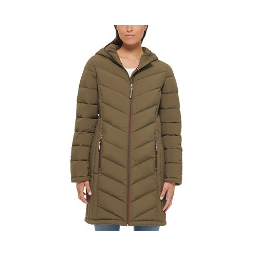 Tommy Hilfiger Womens Hooded Packable Puffer Coat