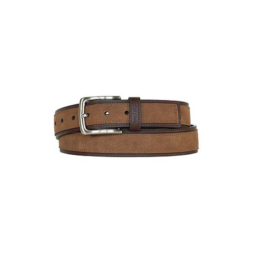 Nautica Mens Casual Leather Belt with Suede Overlay