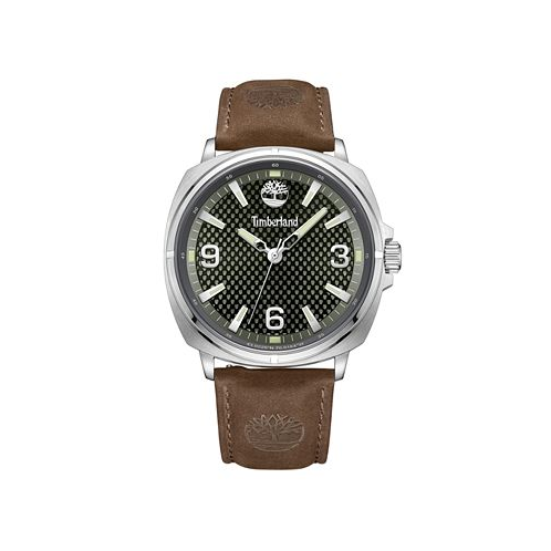Timberland Mens Bailard Brown Genuine Leather Strap Watch 44mm