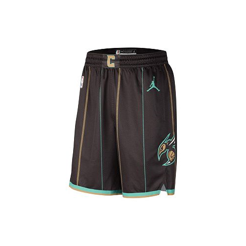 Jordan Mens Black Mint Charlotte Hornets 2022/23 City Edition Swingman Shorts