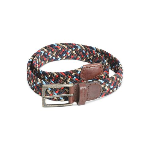 Barbour Mens Ford Webbing Belt with Faux-Leather Trim