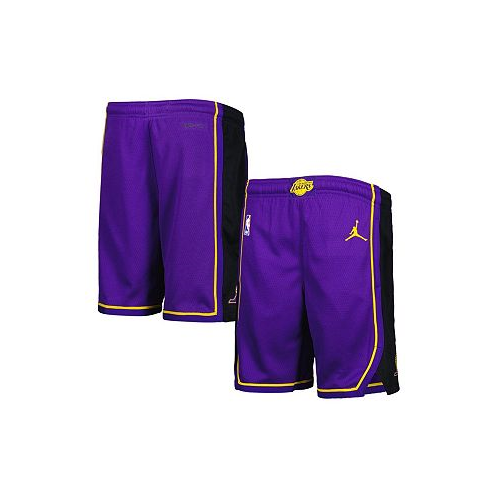 Jordan Big Boys Purple Los Angeles Lakers Statement Edition Swingman Performance Shorts