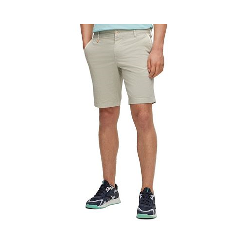 Hugo Boss Mens Slim-Fit Printed Stretch-Cotton Twill Shorts