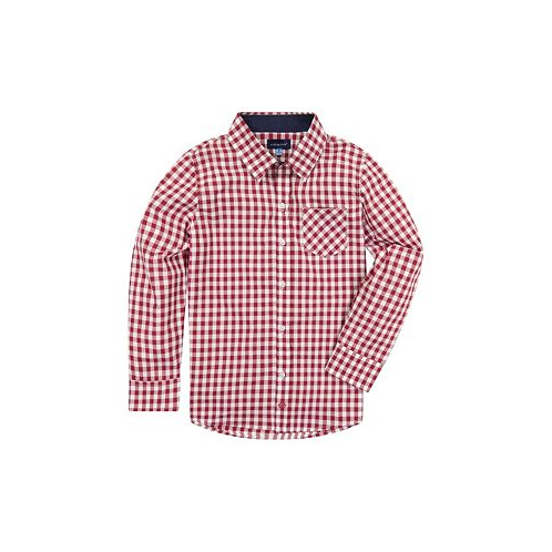 Andy & Evan Child Boys Maroon Gingham Classic Button-down Shirt