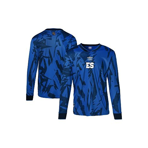Umbro Mens Blue El Salvador National Team 2023 Home Replica Long Sleeve Jersey