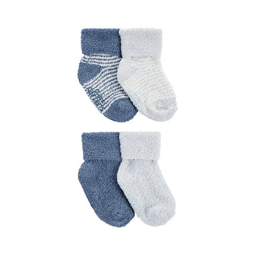 Carters Baby Boys Foldover Chenille Booties Pack of 4