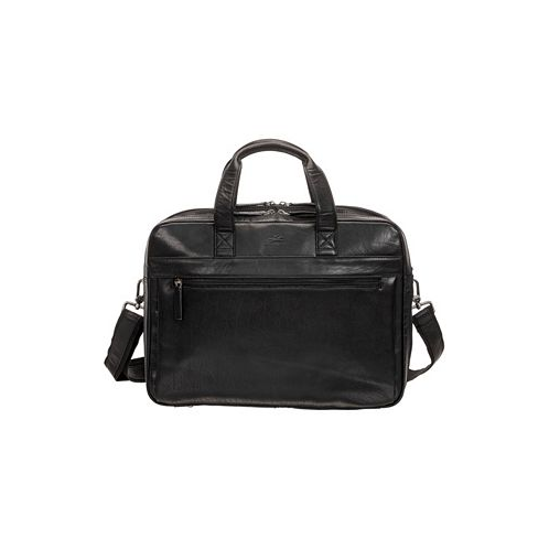 Mancini Mens Buffalo Double Compartment Briefcase for 15.6 Laptop and Tablet