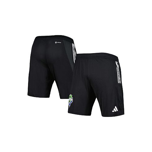 Adidas Mens Black Seattle Sounders FC 2023 On-Field AEROREADY Training Shorts