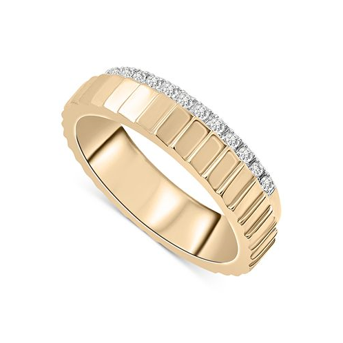 Audrey by Aurate Diamond Textured Bilevel Ring (1/6 ct. t.w.) in Gold Vermeil