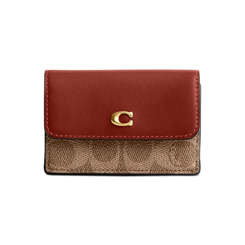 COACH Essential Coated Canvas Signature Mini Trifold Wallet