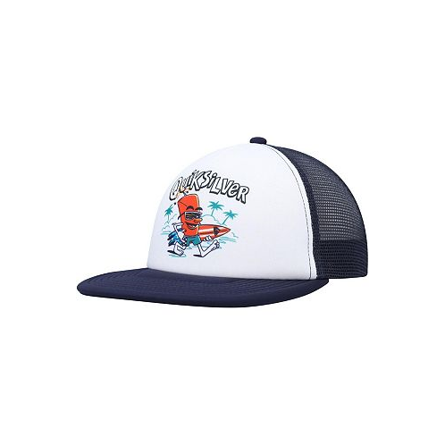 Quiksilver Big Boys and Girls White Navy Town Hero Trucker Snapback Hat