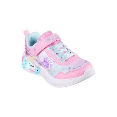 Skechers Little Girls S Lights- Unicorn Dreams Adjustable Strap Light-Up Casual Sneakers from Finish Line