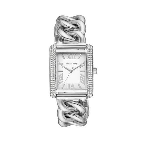 Michael Kors Womens Emery Three-Hand Silver-Tone Stainless Steel Watch 40 x 31mm