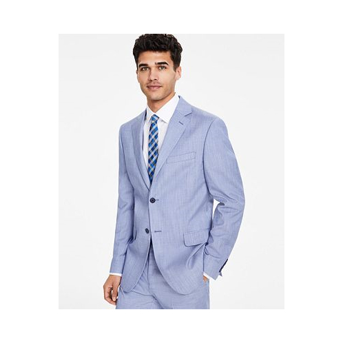 DKNY Mens Modern-Fit Light Blue Neat Suit Separate Jacket