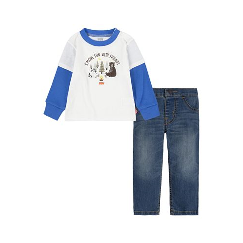 Levis Baby Boys More Friends Denim Jeans and T-shirt 2 Piece Set
