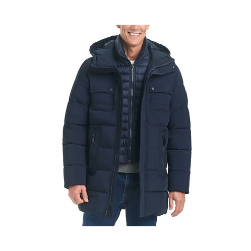 Vince Camuto Mens Hooded Quilted Coat