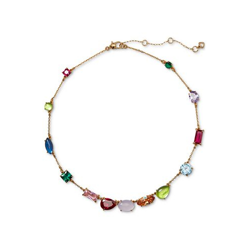 Kate spade new york Gold-Tone Multicolor Crystal Scatter Necklace 16 + 3 extender