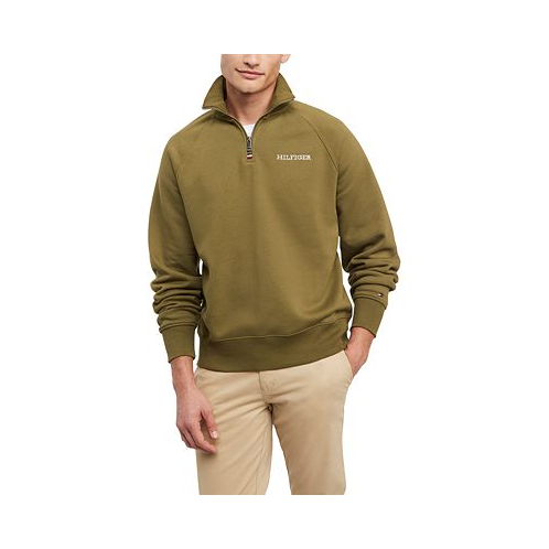 Tommy Hilfiger Mens Quarter-Zip Long Sleeve Logo Sweatshirt