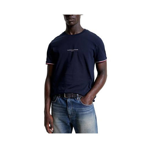 Tommy Hilfiger Mens Tommy Logo-Tipped Cotton T-Shirt