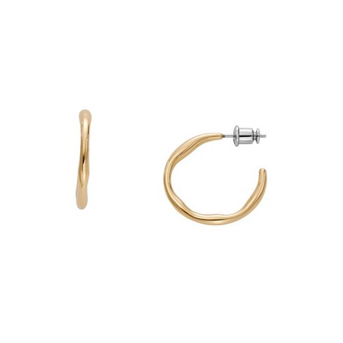 Skagen Womens Kariana Gold-Tone Stainless Steel Hoop Earrings