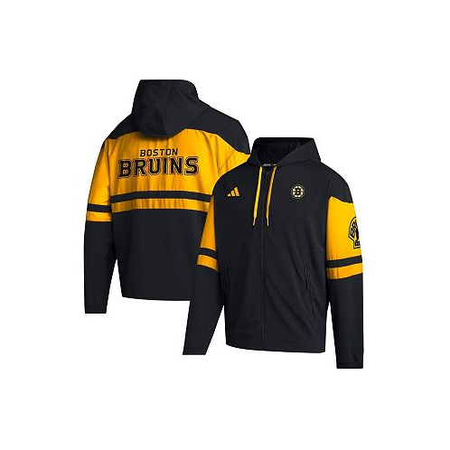 Adidas Mens Black Boston Bruins Full-Zip Hoodie