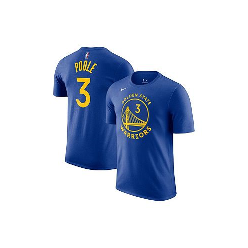 Nike Mens Jordan Poole Royal Golden State Warriors Icon 2022/23 Name and Number T-shirt