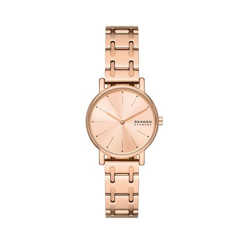 Skagen Womens Signatur Lille Two Hand Rose Gold-Tone Stainless Steel Watch 30mm