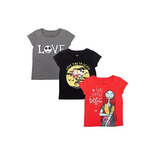 Disney Nightmare Before Christmas Jack Skellington Sally Girls 3 Pack T-Shirt Toddler| Child